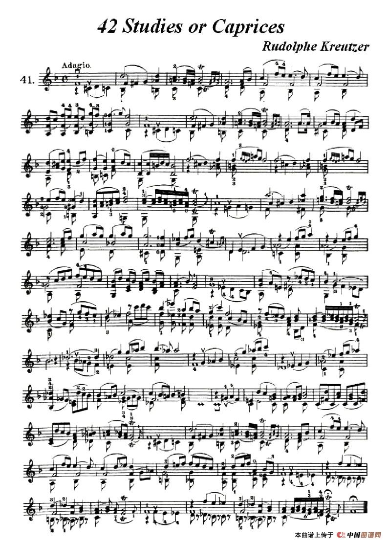 42首练习曲或隨想曲之41小提琴谱