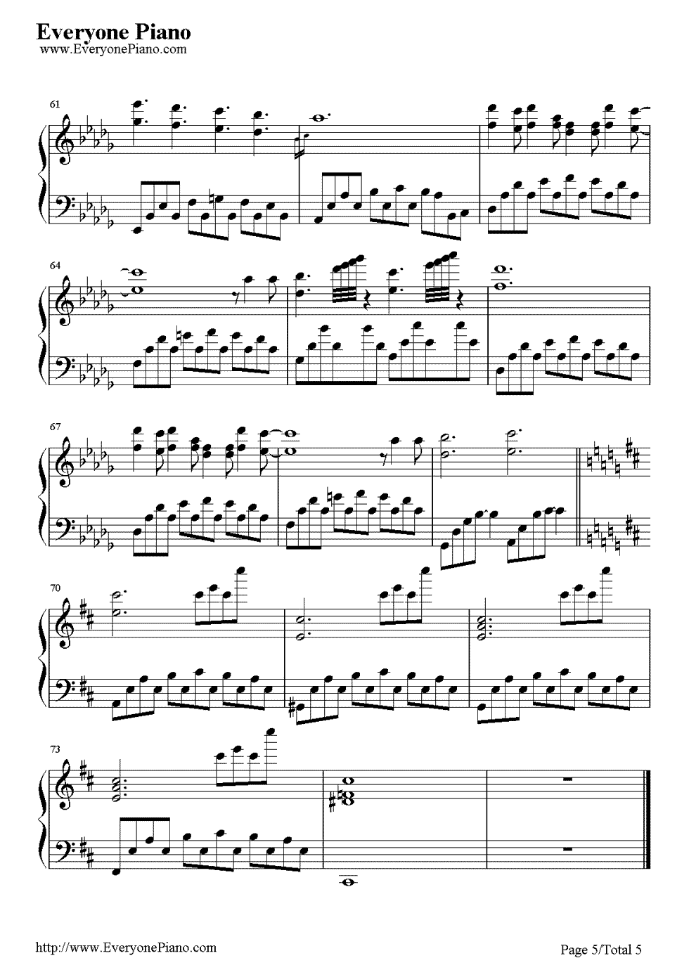 《散步》（龙猫片头主题曲）钢琴谱