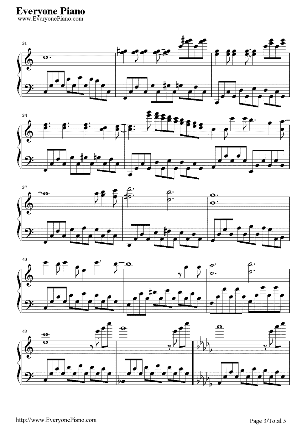 《散步》（龙猫片头主题曲）钢琴谱第4张