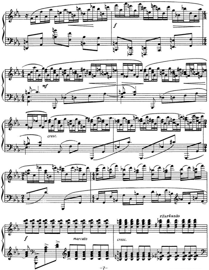 拉赫玛尼诺夫 音画练习曲9或10 Etudes tableaux Op.39 No.1