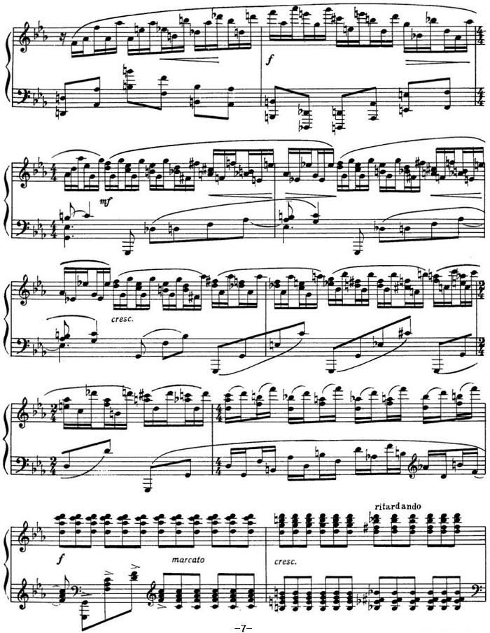 拉赫玛尼诺夫 音画练习曲9或10 Etudes tableaux Op.39 No.1