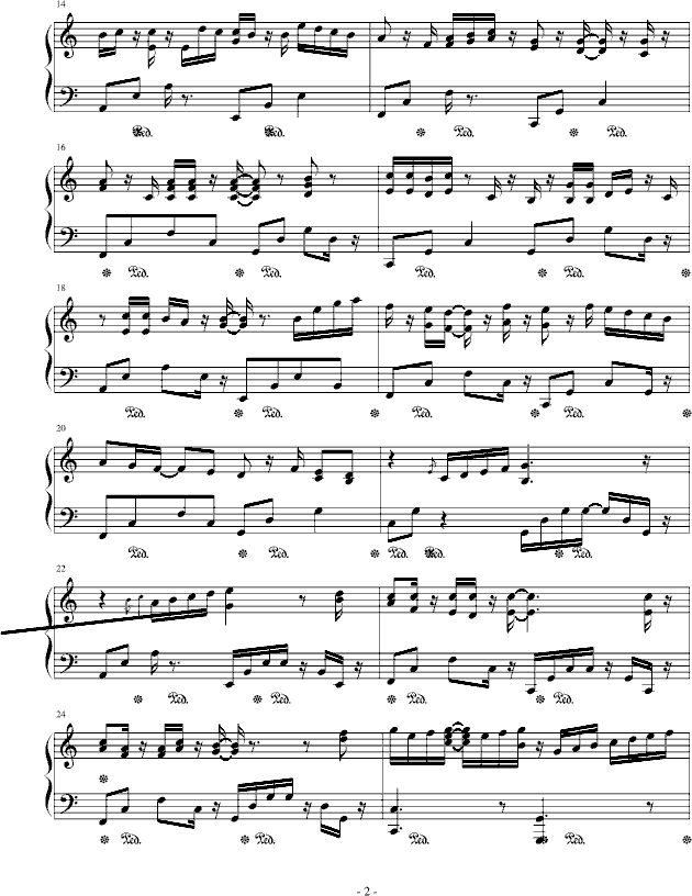 卡农-新版钢琴谱