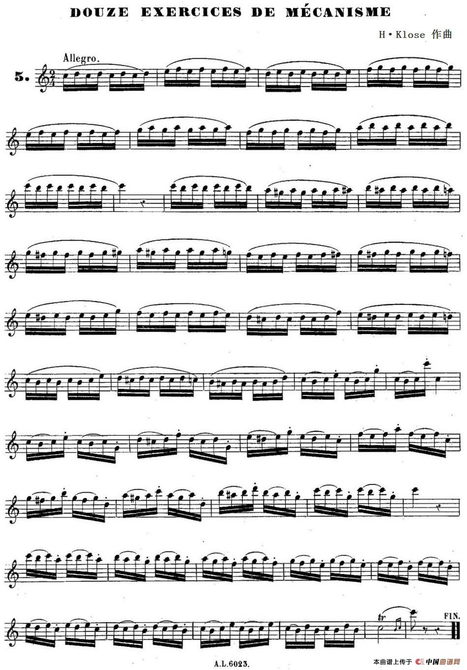 H·Klose练习曲（douze exercices de mecanisme—5）