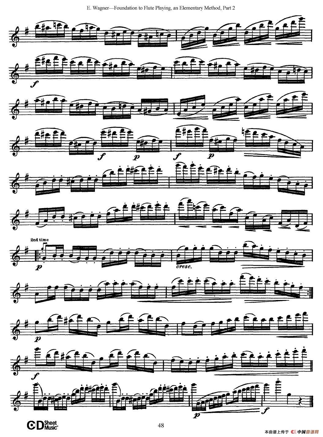 长笛演奏基础教程练习（Etude 3）长笛谱