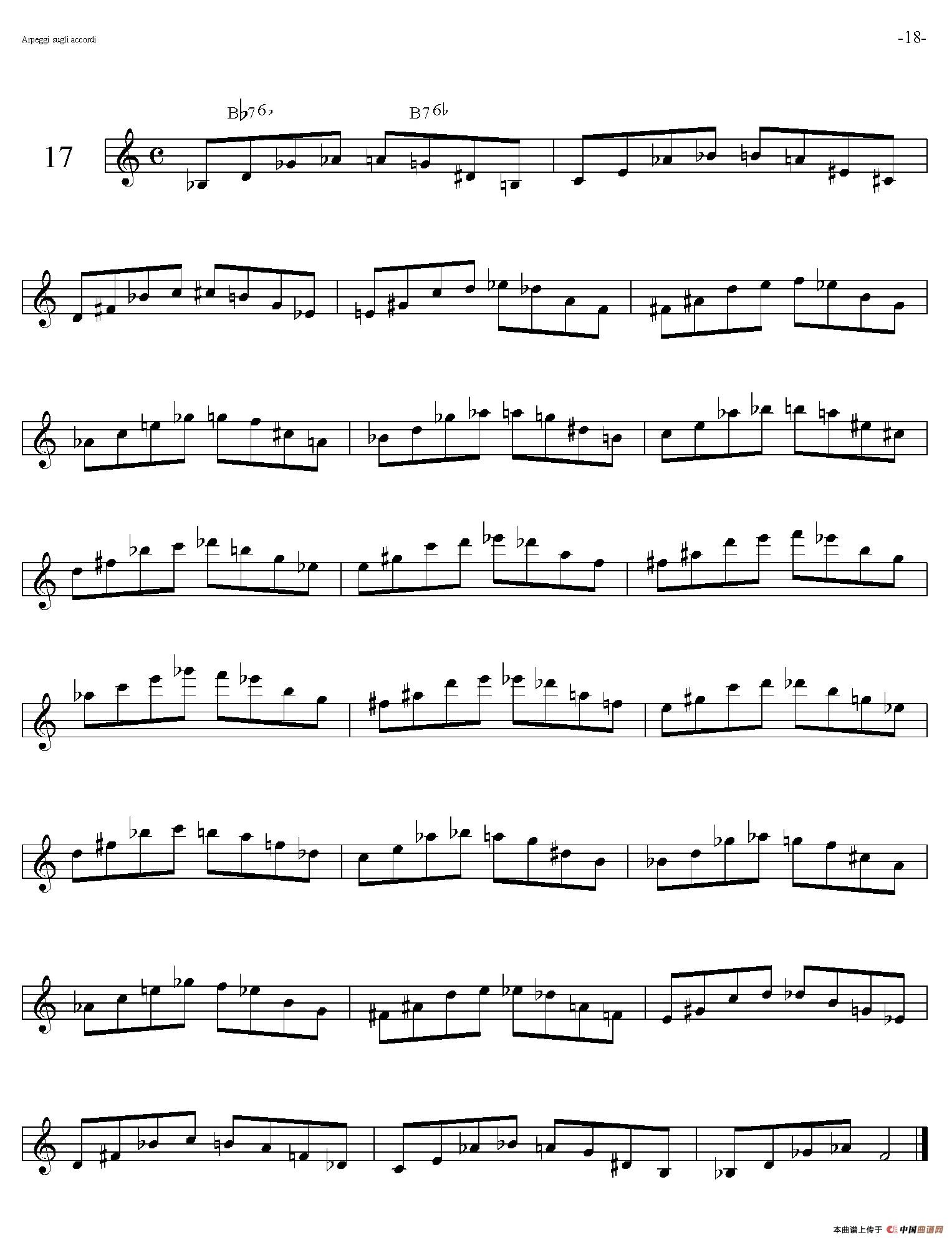 Sax Arpeggi sassofono F（音阶练习（上）16——20）