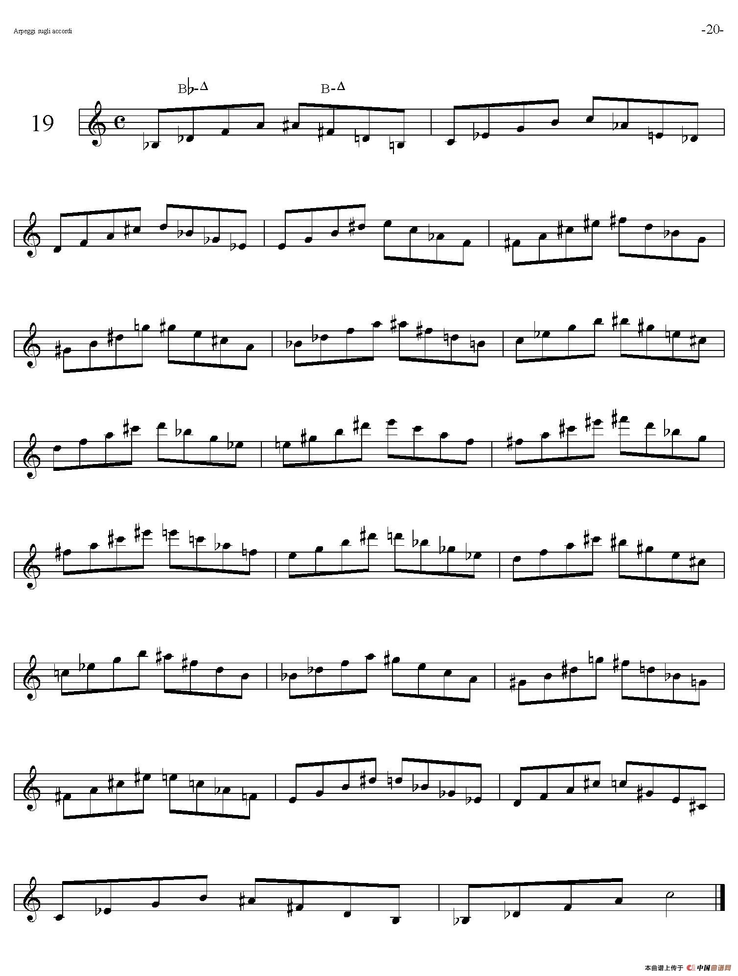 Sax Arpeggi sassofono F（音阶练习（上）16——20）