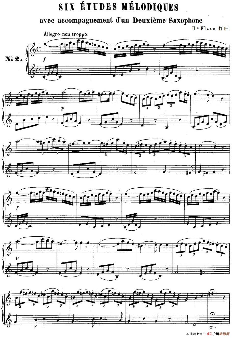 H·Klose二重奏练习曲（No.2）