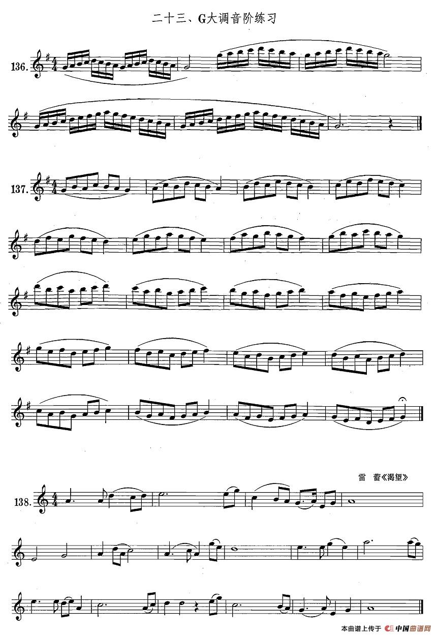 萨克斯练习曲合集（1—23）G大调音阶练习