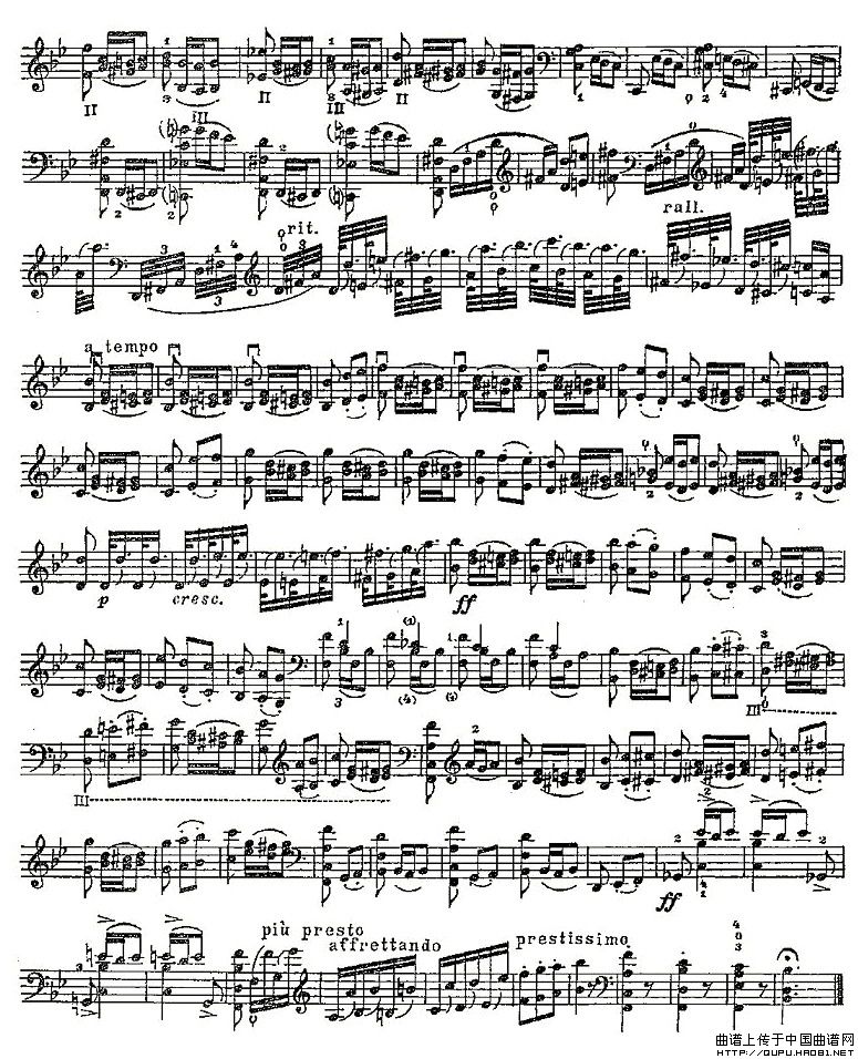 PIATTI 12 Caprices 之3（大提琴）小提琴谱