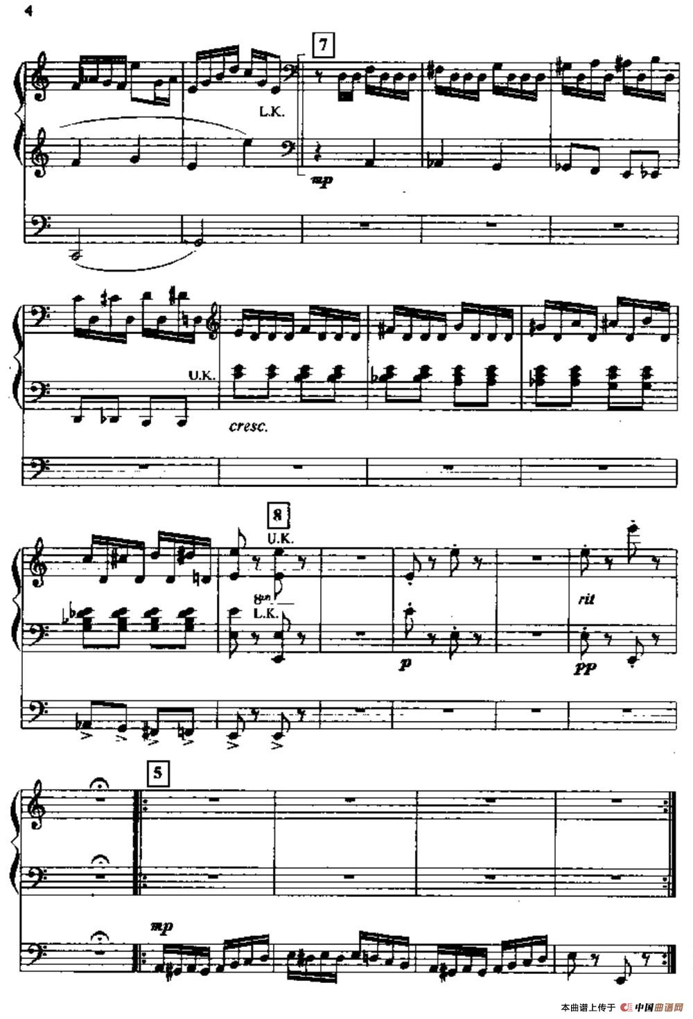 帕格尼尼主题狂想曲（双排键电子琴）电子琴谱