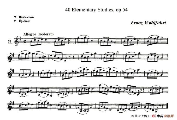 40首小提琴初级技巧练习曲之二小提琴谱