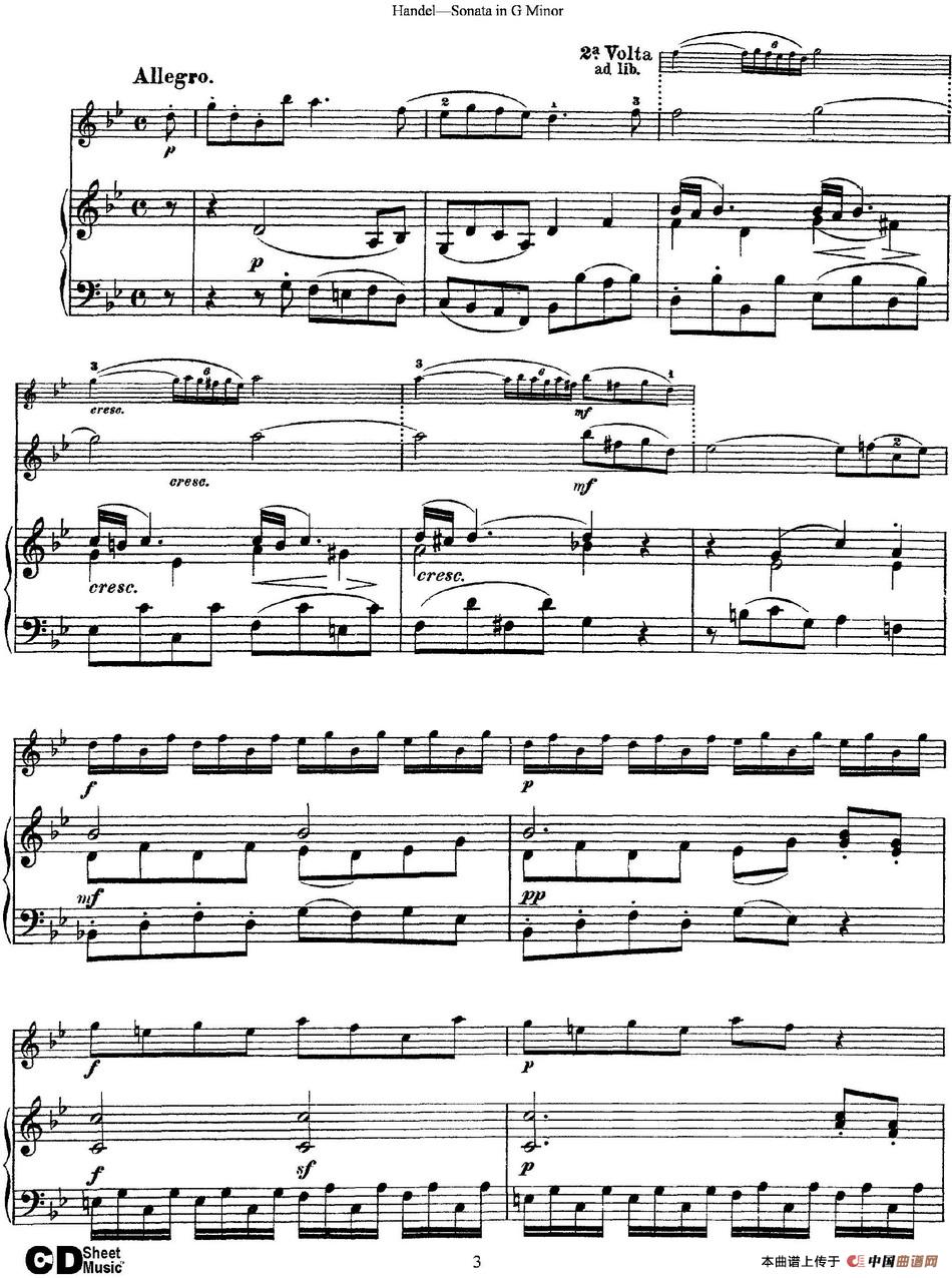 Violin Sonata No.2 in G minor（小提琴+钢琴伴奏）