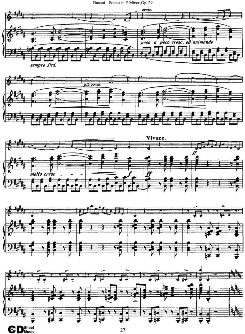 Violin Sonata No.1 in E Minor Op.29（小提琴+钢琴伴奏）