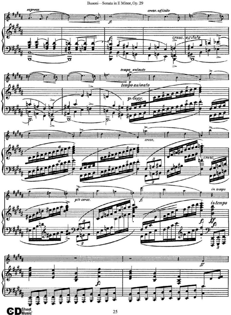 Violin Sonata No.1 in E Minor Op.29（小提琴+钢琴伴奏）