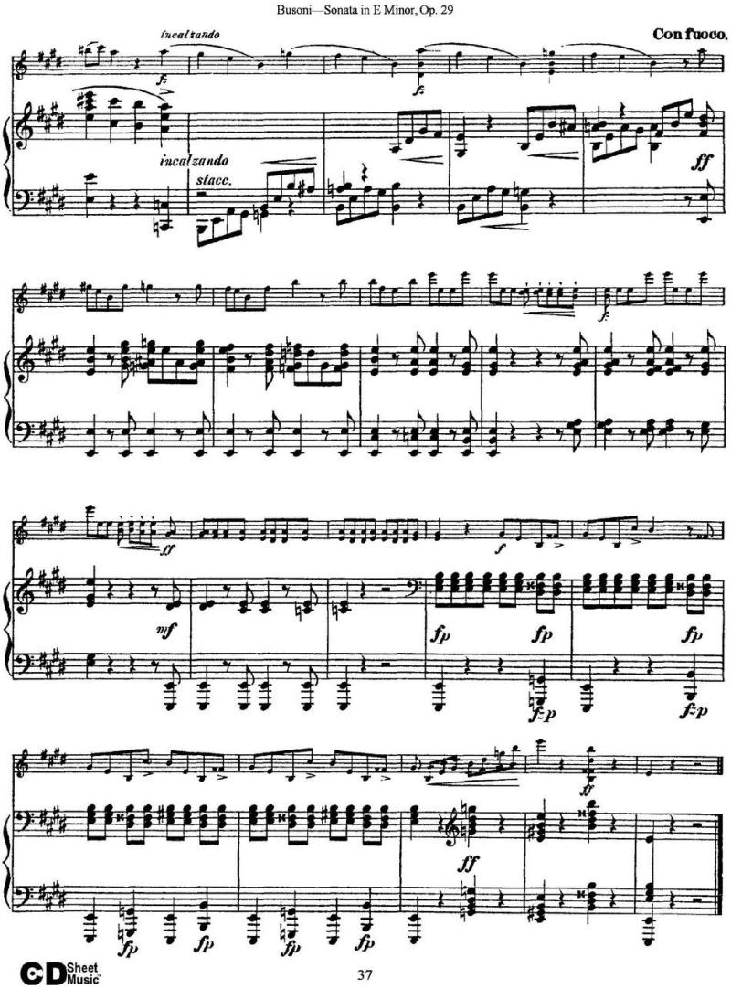 Violin Sonata No.1 in E Minor Op.29（小提琴+钢琴伴奏）