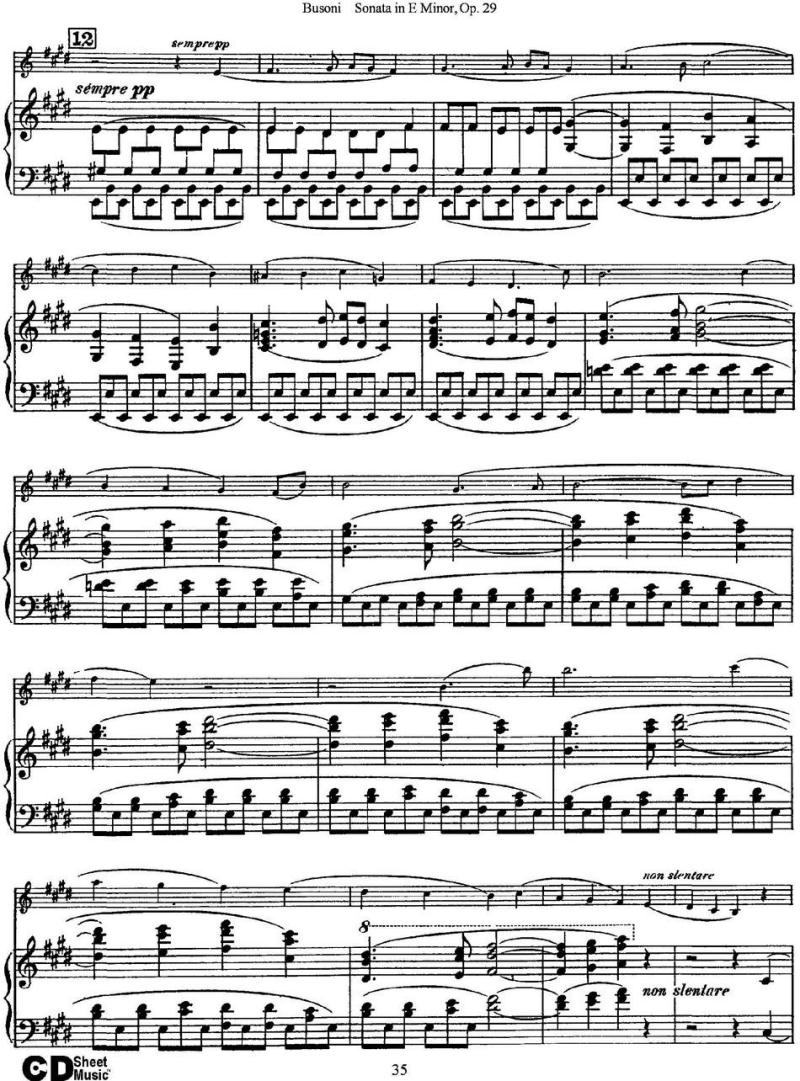 Violin Sonata No.1 in E Minor Op.29（小提琴+钢琴伴奏）