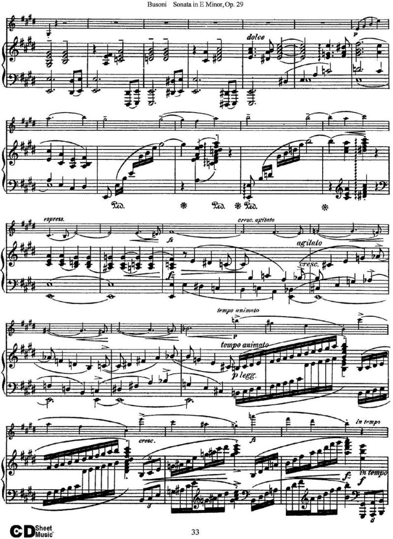 Violin Sonata No.1 in E Minor Op.29（小提琴+钢琴伴奏）