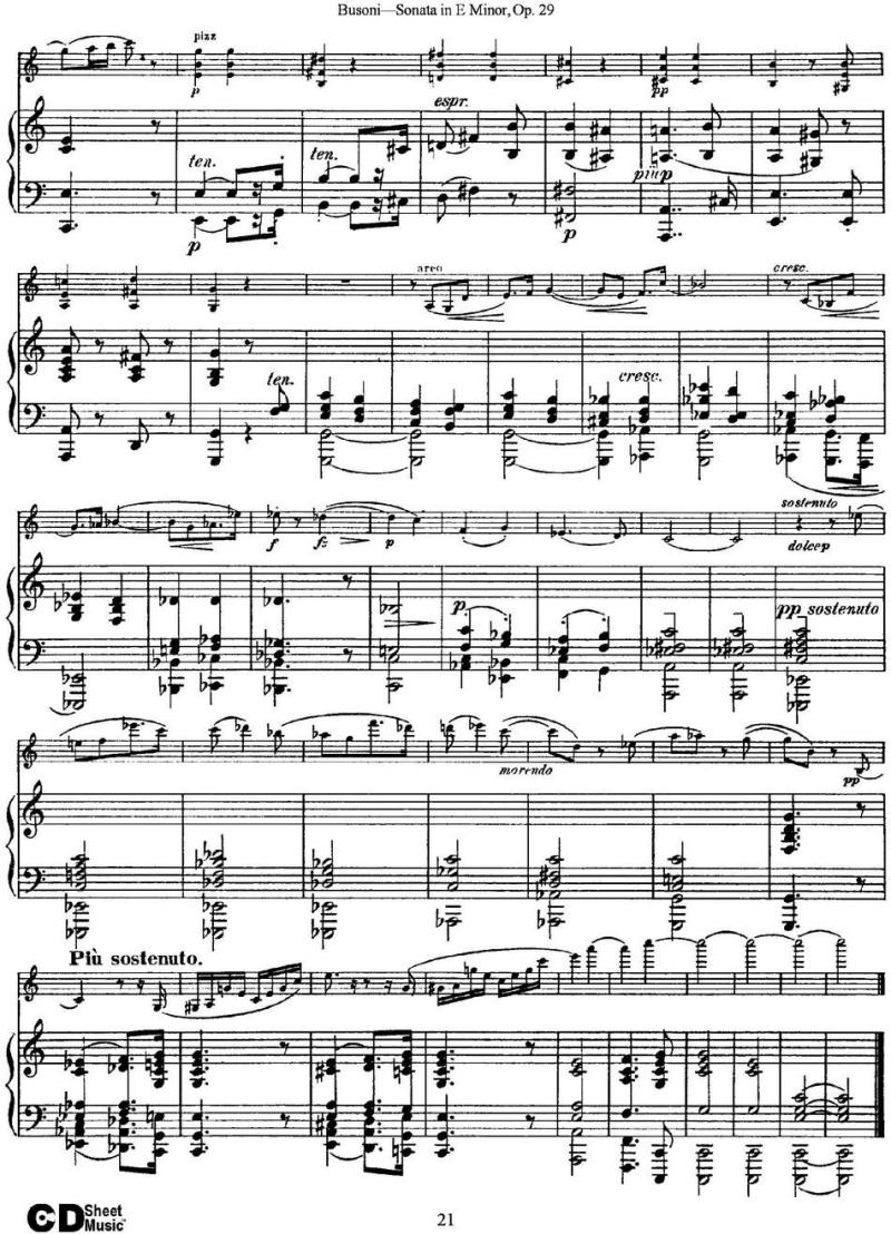 Violin Sonata No.1 in E Minor Op.29（小提琴+钢琴伴奏）