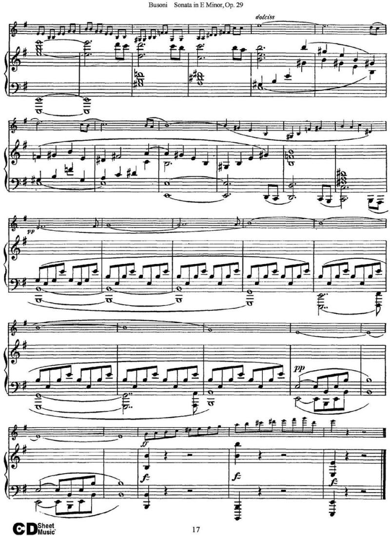 Violin Sonata No.1 in E Minor Op.29（小提琴+钢琴伴奏）