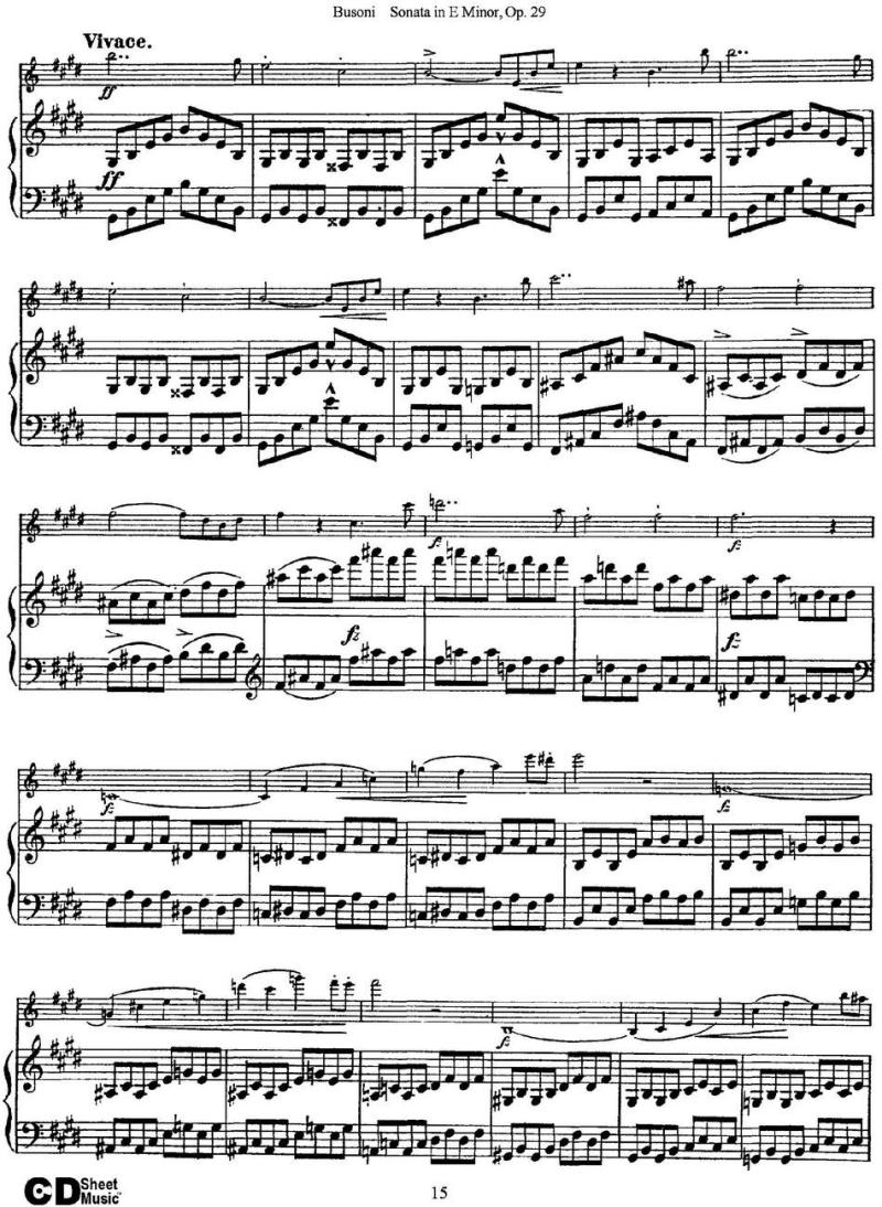 Violin Sonata No.1 in E Minor Op.29（小提琴+钢琴伴奏）