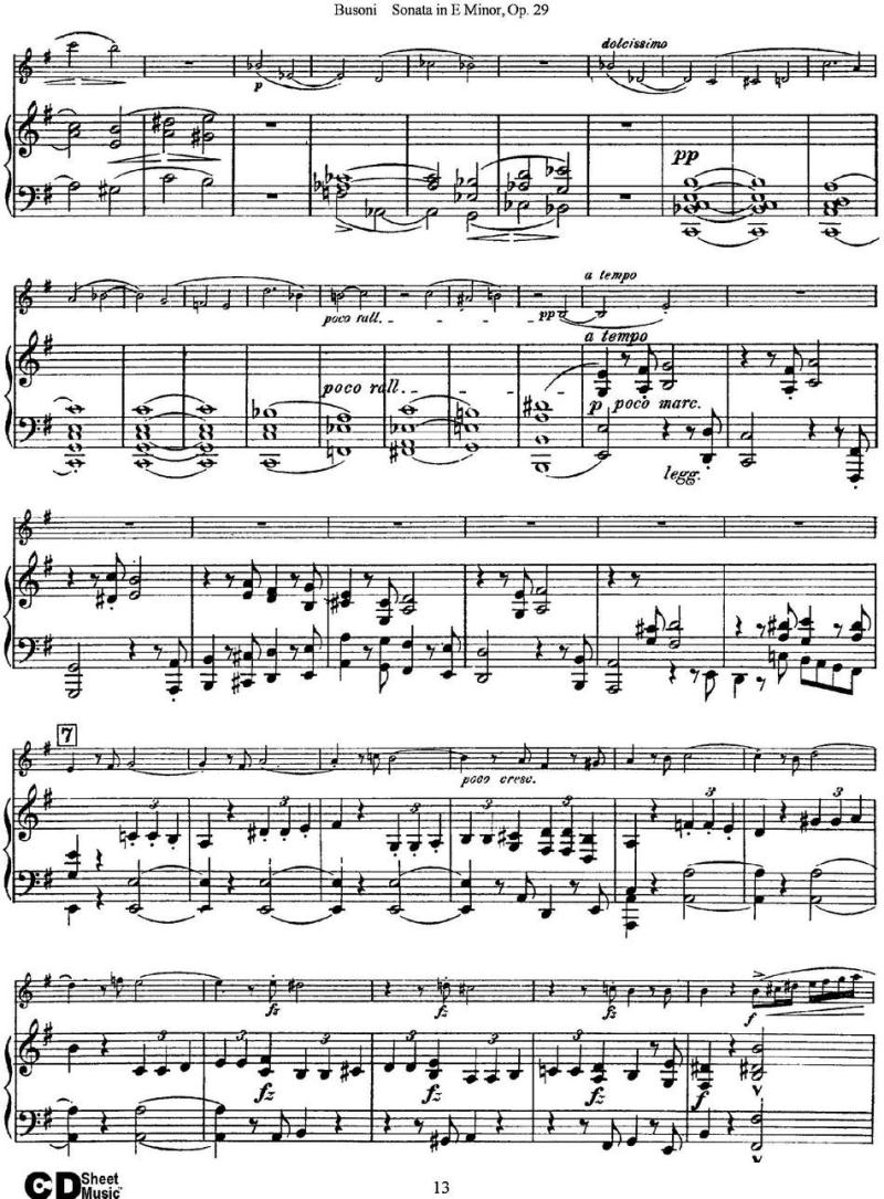 Violin Sonata No.1 in E Minor Op.29（小提琴+钢琴伴奏）