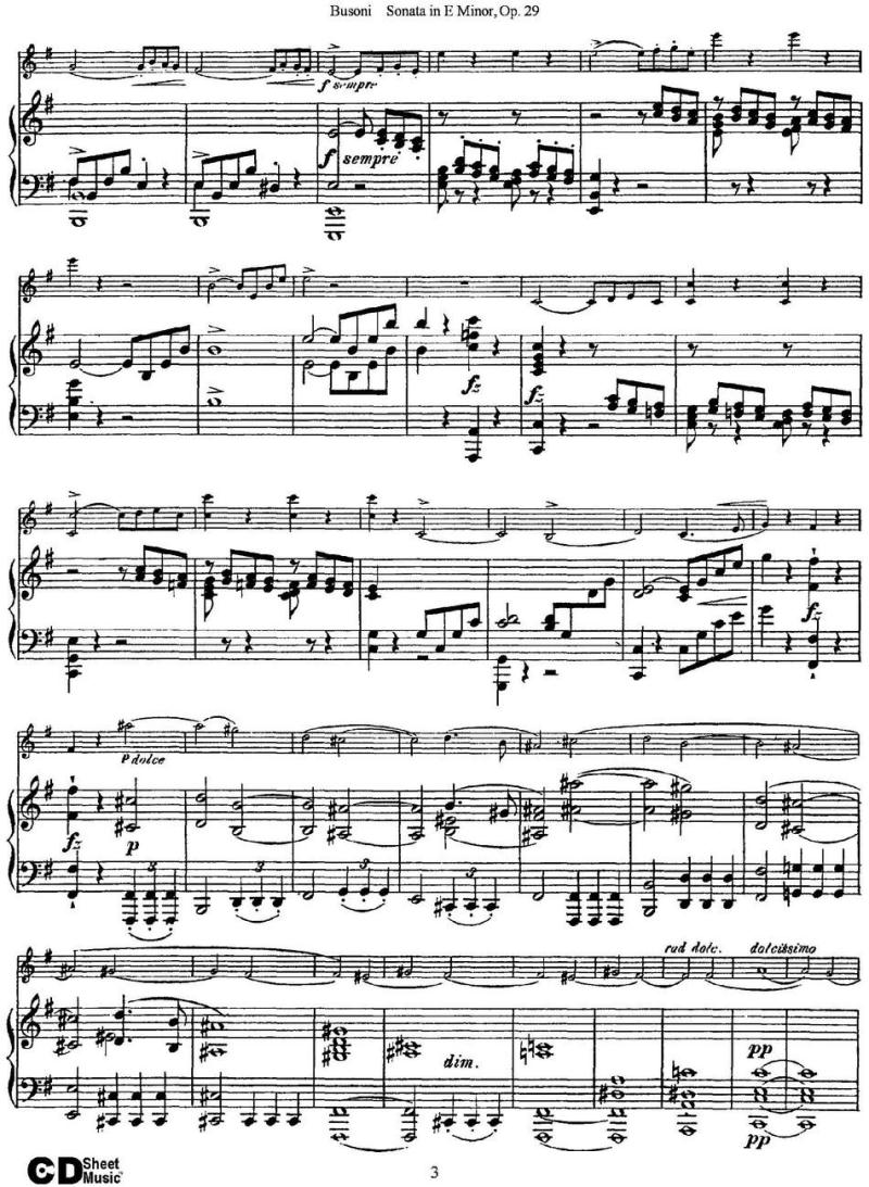 Violin Sonata No.1 in E Minor Op.29（小提琴+钢琴伴奏）