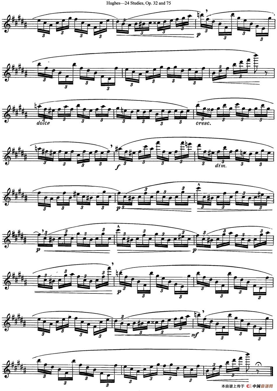 胡埃斯24首长笛练习曲Op.32（NO.21）长笛谱