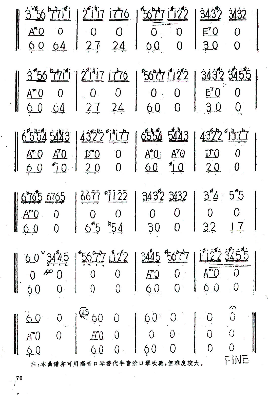 野蜂飞舞_口琴乐谱