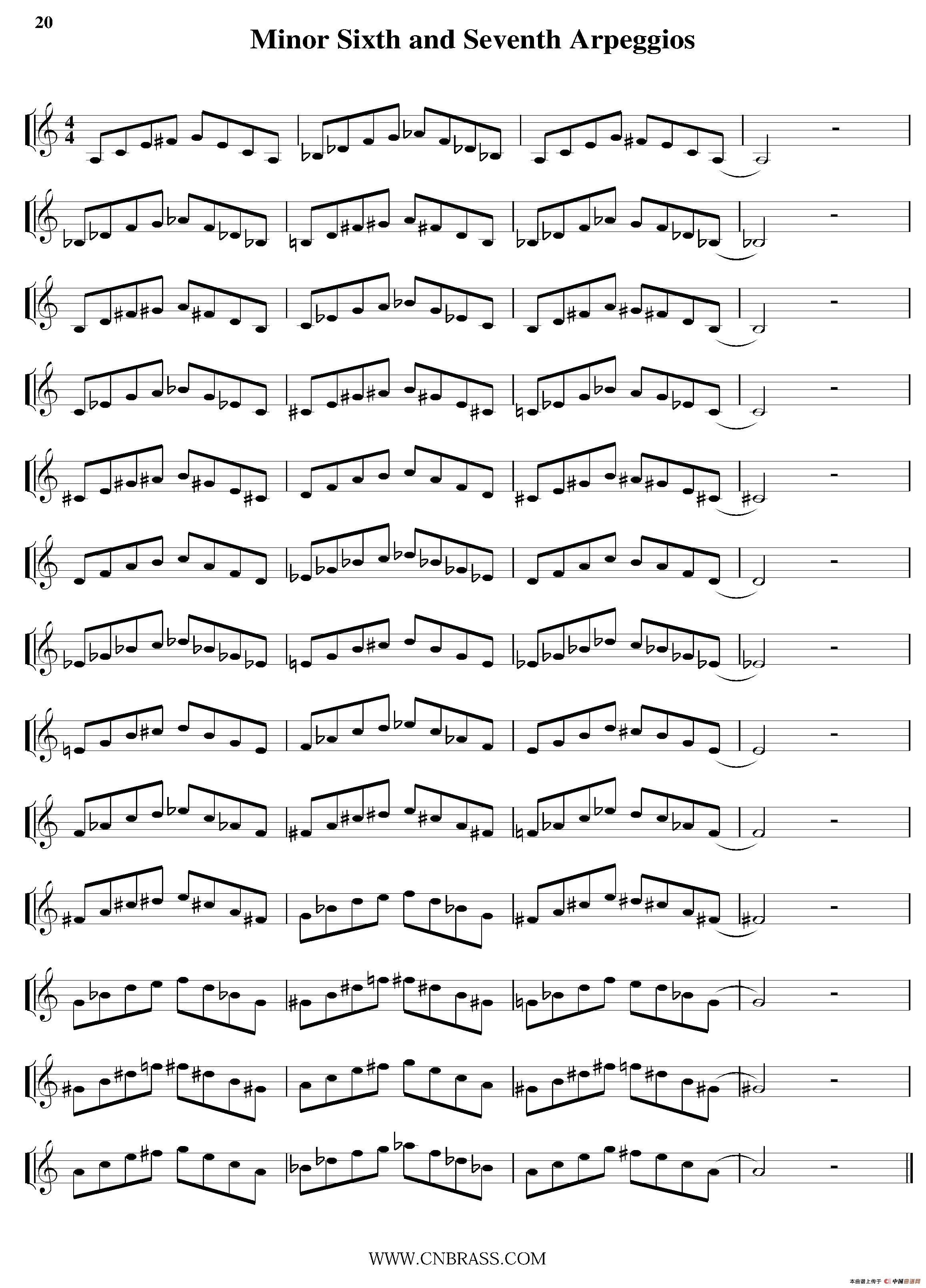 Minor Sixth and Seventh Arpeggios（小号）