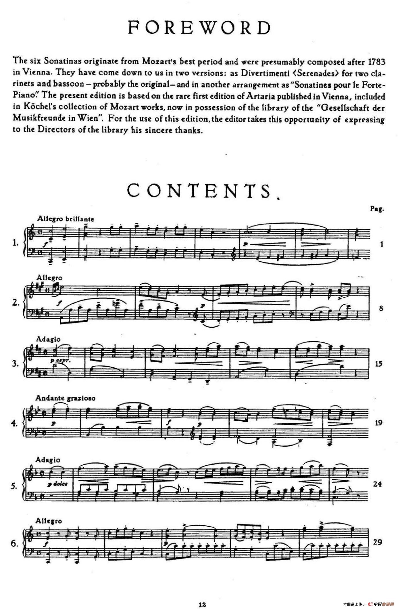 6 Viennese Sonatinas K.439b（6首维也纳小奏鸣曲·Ⅲ）