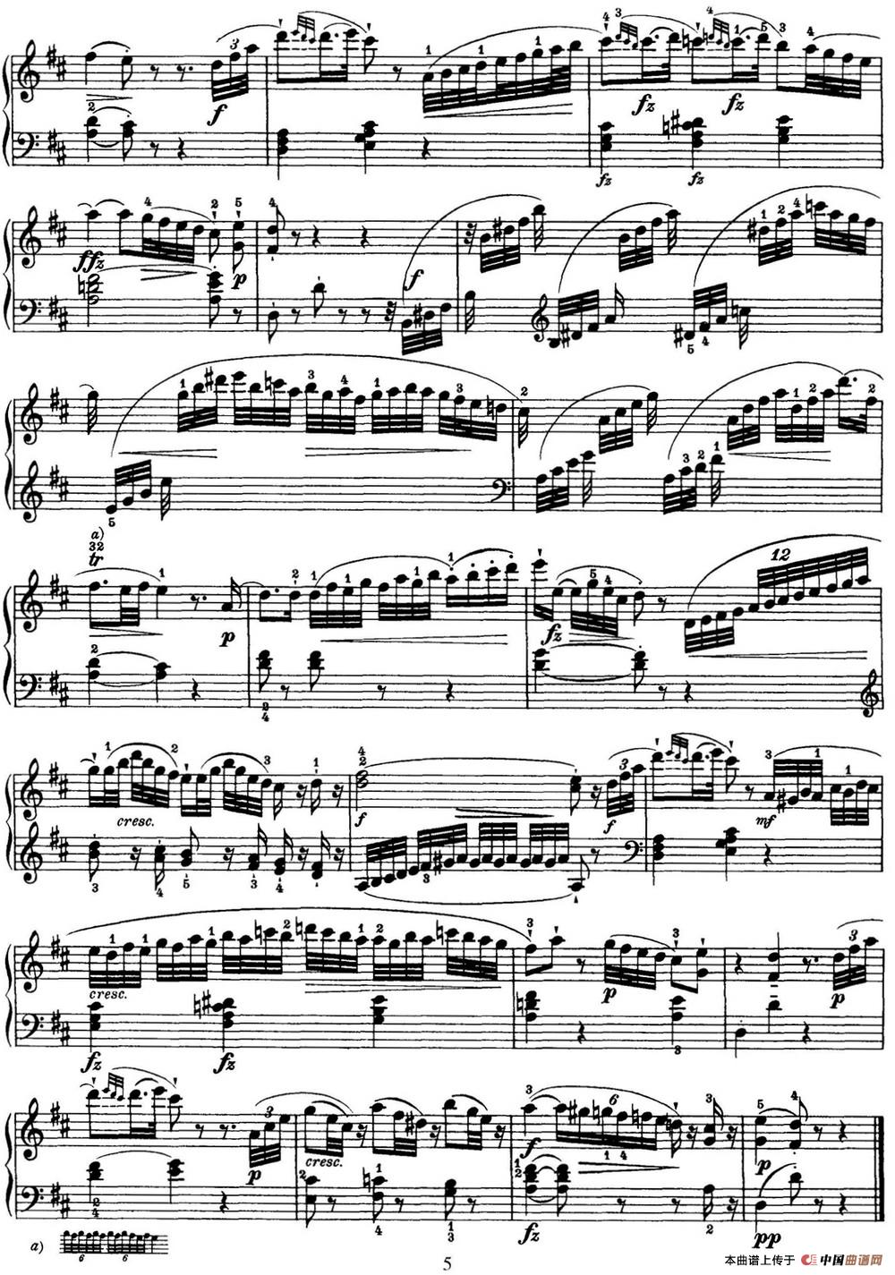 海顿 钢琴奏鸣曲 Hob XVI 42 in D major