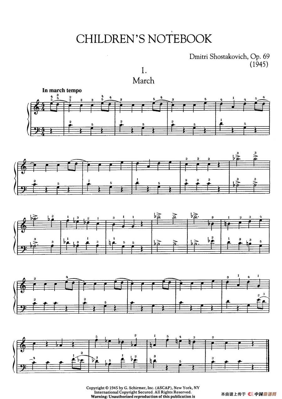 Children s Notebook Op.69（儿童钢琴练习曲集）