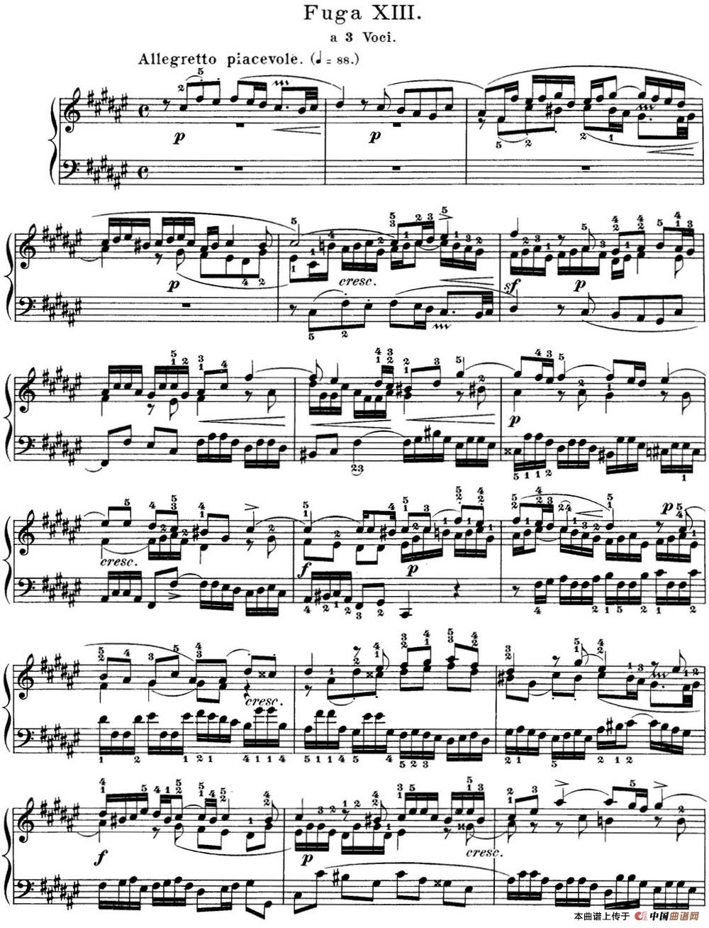 巴赫《平均律钢琴曲集·第一卷》之赋格曲（NO