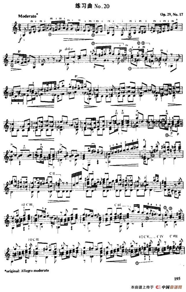 费尔南多·索尔 古典吉他练习曲 No.20（Op.29  No.