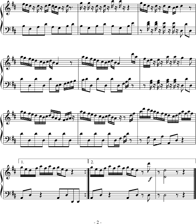 《小奏鸣曲》之二钢琴谱