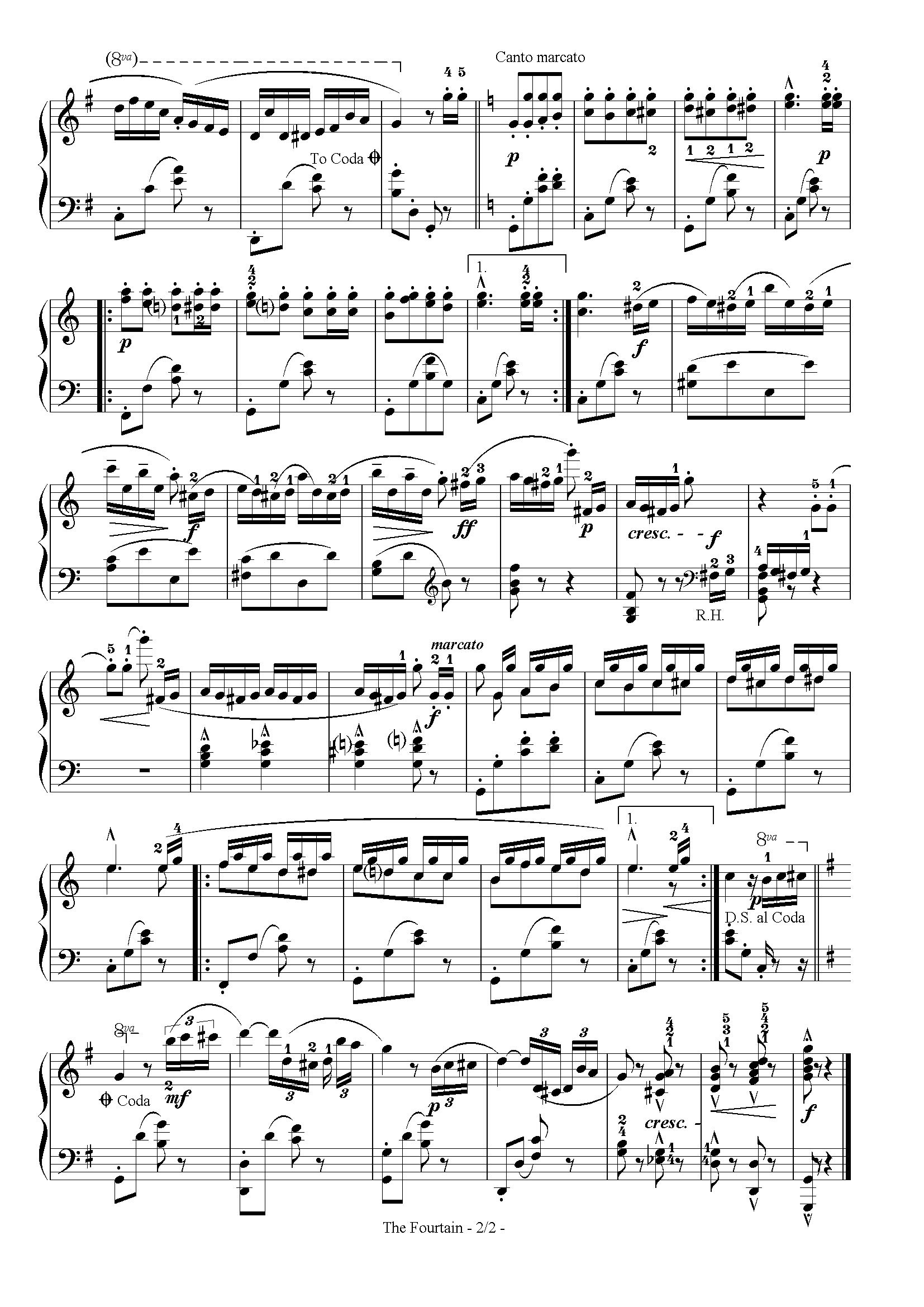 喷泉（六级钢琴曲）钢琴谱