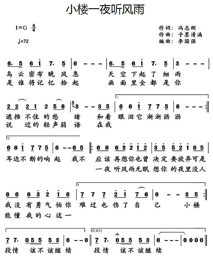 小楼一夜听风雨