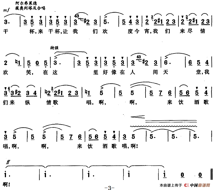 [意]饮酒歌（歌剧《茶花女》选曲、张承谟译配版