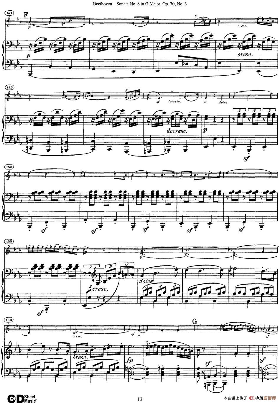 Violin Sonata No.8 in G Major Op.30 No.3（小提琴+钢琴伴奏