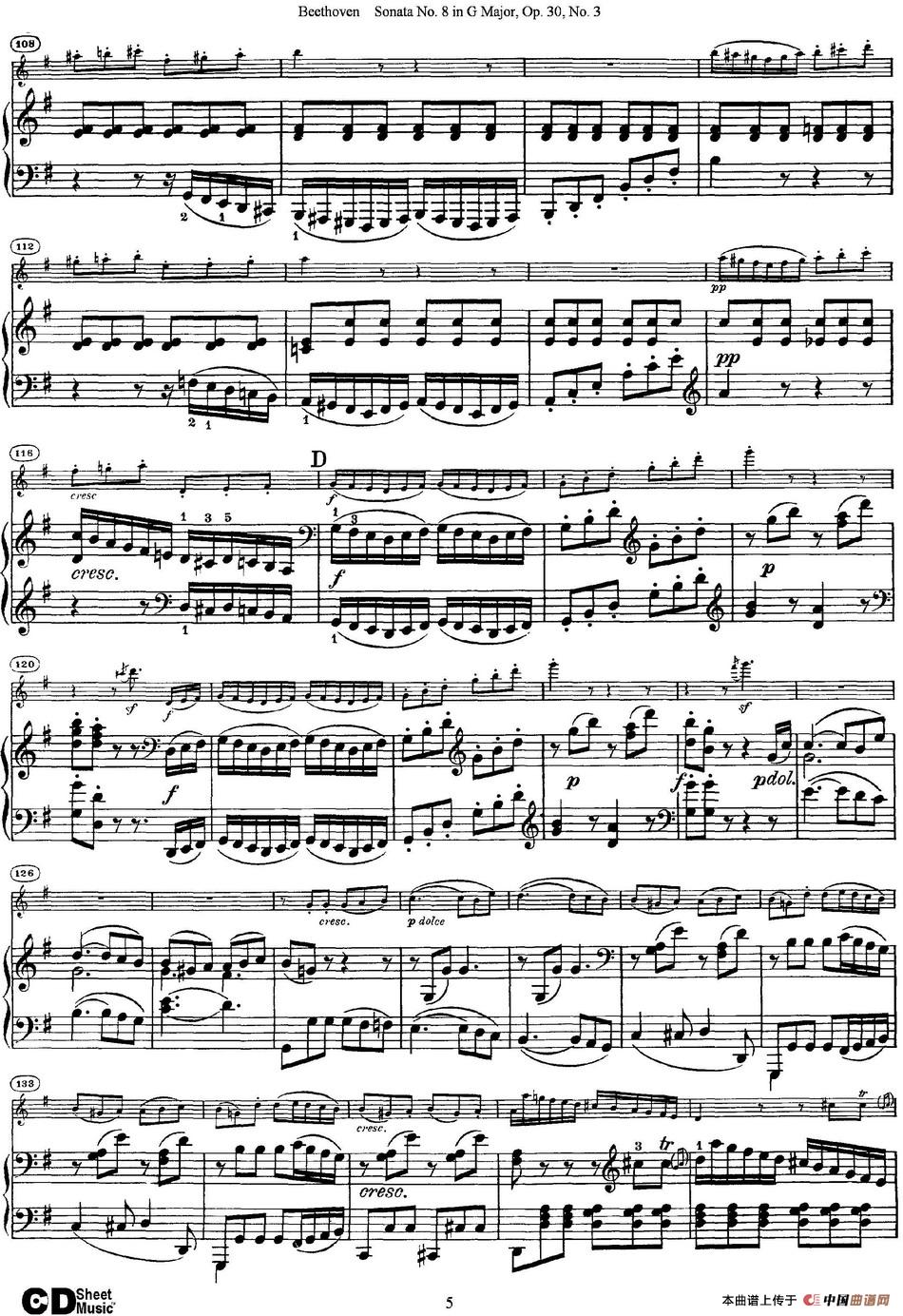 Violin Sonata No.8 in G Major Op.30 No.3（小提琴+钢琴伴奏