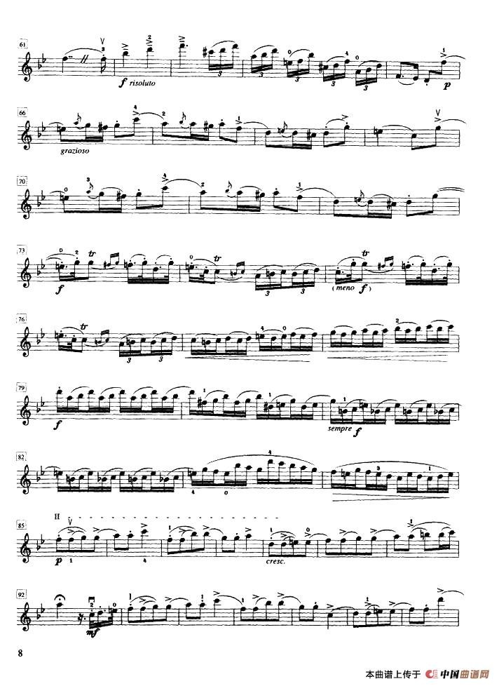 bB大调第六协奏曲（P.Rode）（小提琴分谱）小提琴谱