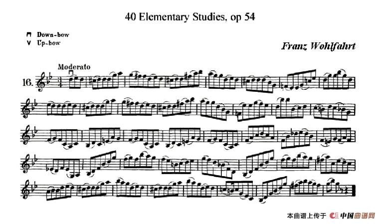 40首小提琴初级技巧练习曲之16小提琴谱