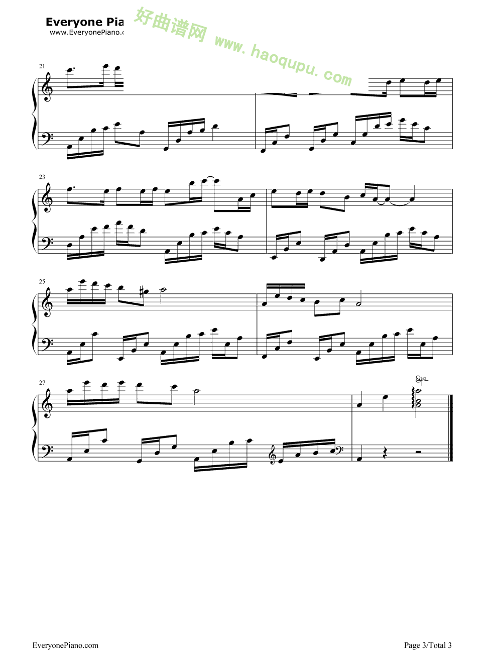 《夜的钢琴曲》（12）（石进）钢琴谱