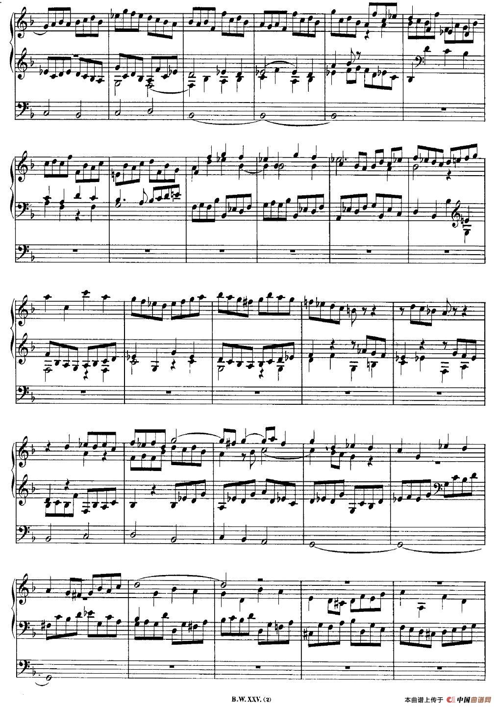 巴赫18首赞美诗前奏曲（11）（双排键电子琴）电子琴谱