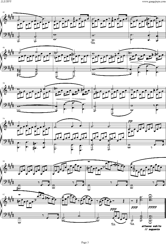 贝多芬-月光曲 第一乐章钢琴谱