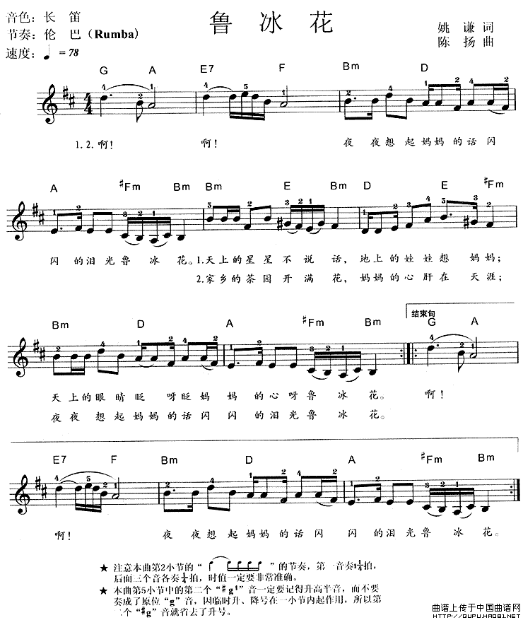 鲁冰花（带歌词、提示版）