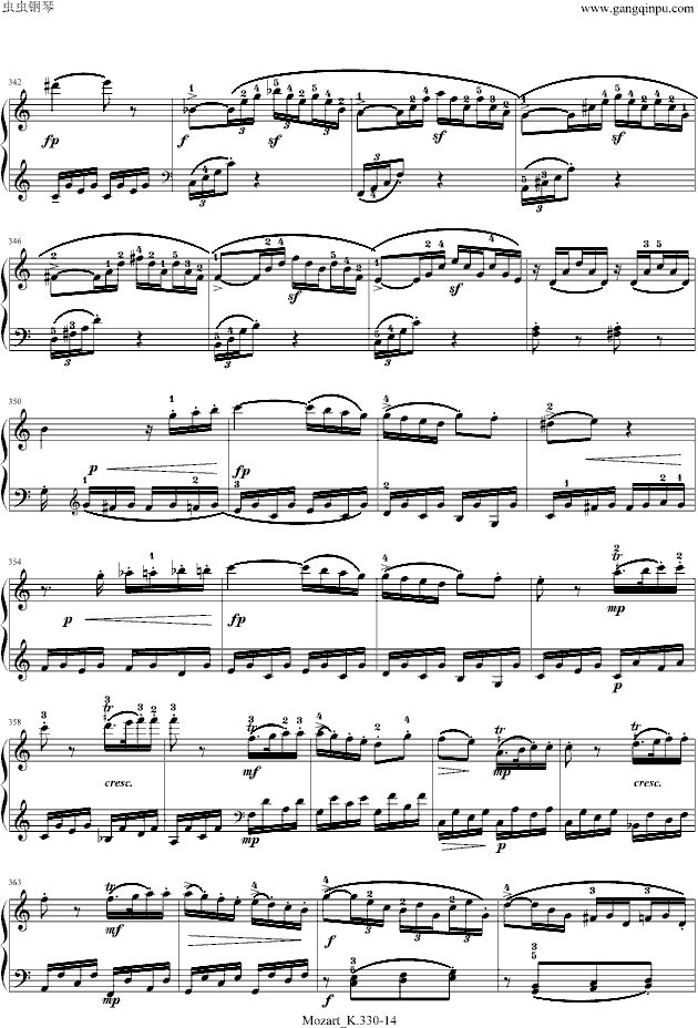 莫扎特-C大调第十钢琴奏鸣曲钢琴谱