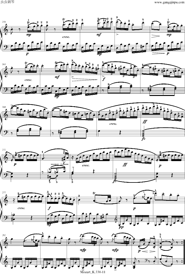 莫扎特-C大调第十钢琴奏鸣曲钢琴谱