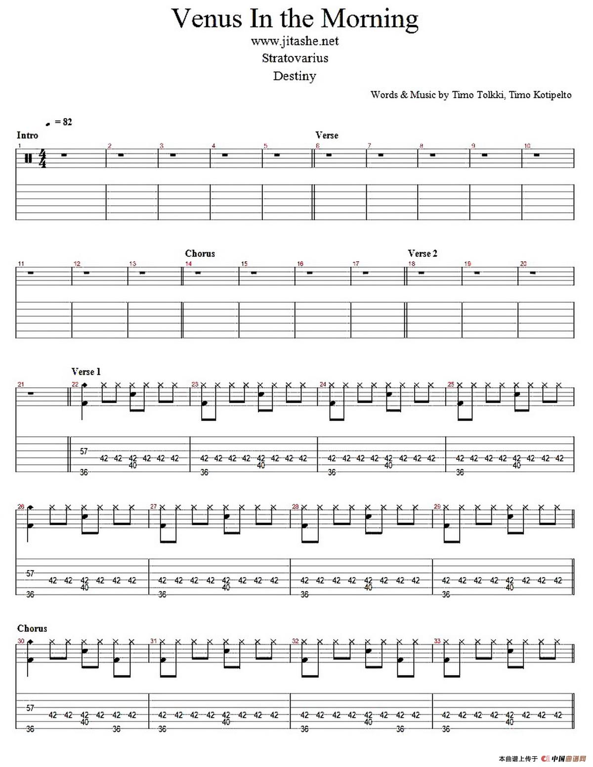Venus In The Morning（指弹谱）吉他谱