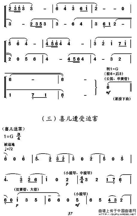 现代舞剧《白毛女》全剧主旋律乐谱之第二场 冲